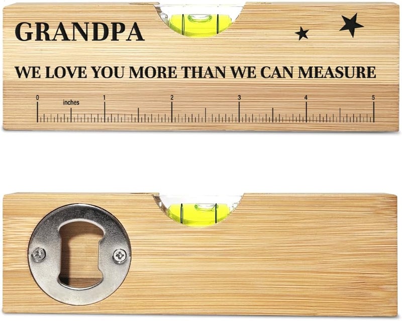 AACQQ Fathers Day Birthday Gifts for Grandpa Dad from Daughter Son Wife Wooden Spirit Level Valentines Christmas Thank You Gifts Ideas for Daddy New Dad Papa Grandpa - Image 1